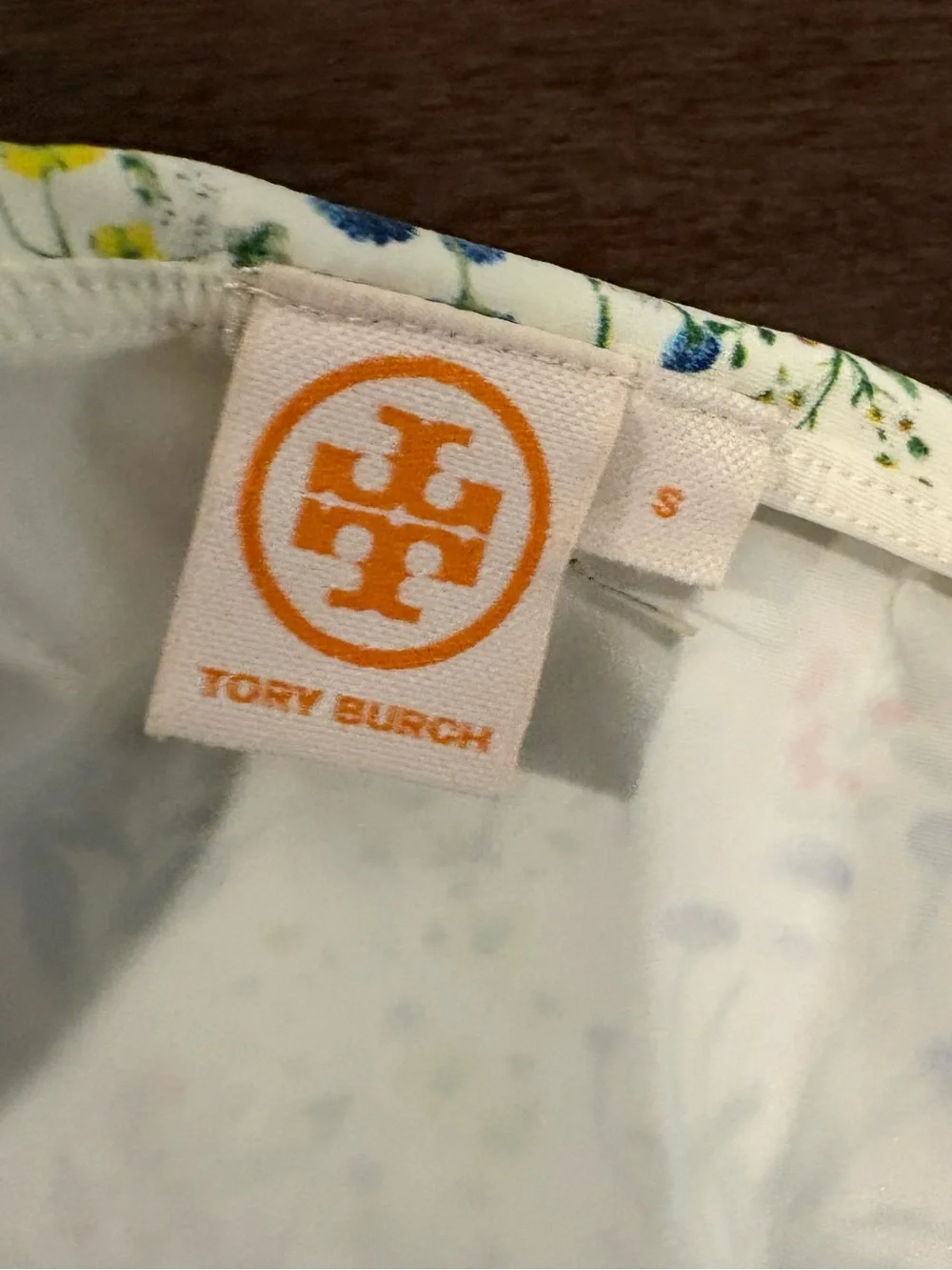 Tory Burch Cream Floral Bikini Bottoms with Gold Hardware Size Small